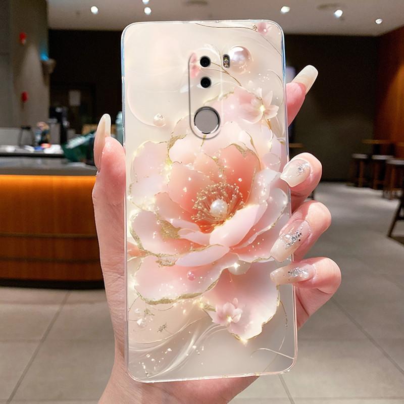 For Xiaomi Pocophone F1 Phone Case Clear Fashion Luxury Butterfly Flower Casing Soft Silicone Back Cases Cover For Xiomi Poco F1