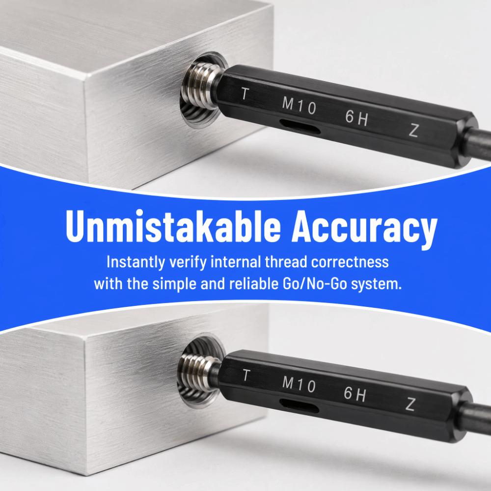 M10*1.5 Thread Plug Gauge Hex Handle Metric Thread Gauge Steel Thread Gage For Quality Inspection