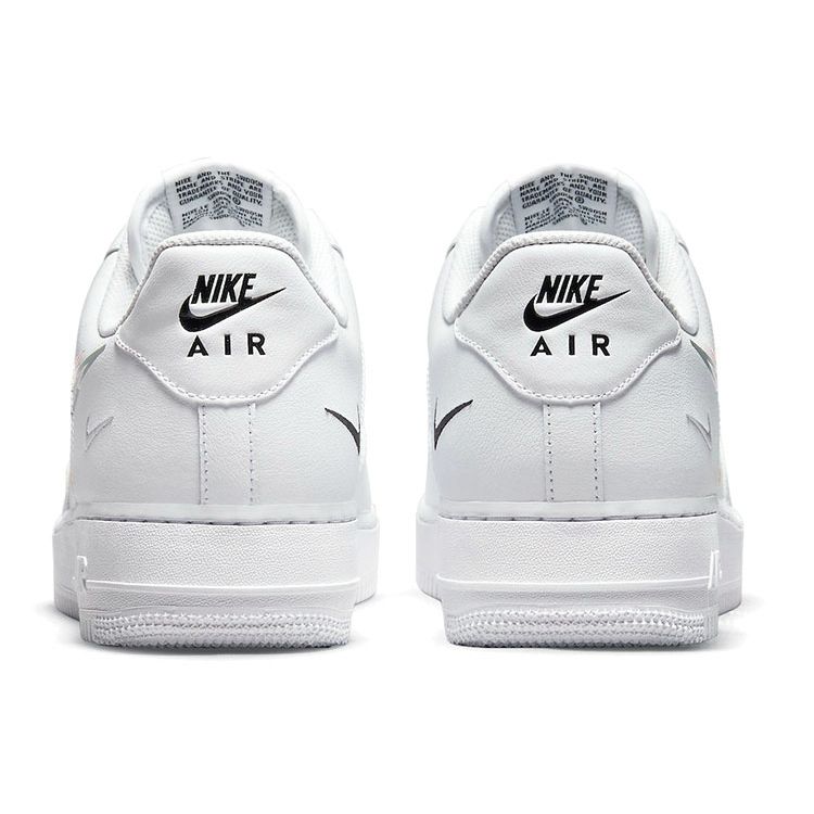 Nike Мужские кроссовки Air Force 1 Low Multi-Swoosh, белые, оранжевые, университетские, золотые, DM9096-100