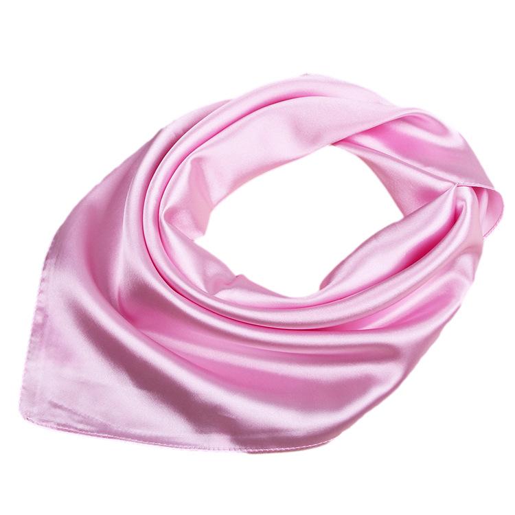 50x50cm Women Solid Square Scarf Single Performance Boy Girl Small Simulation Silk Scarves Flight Attendant Party Gift