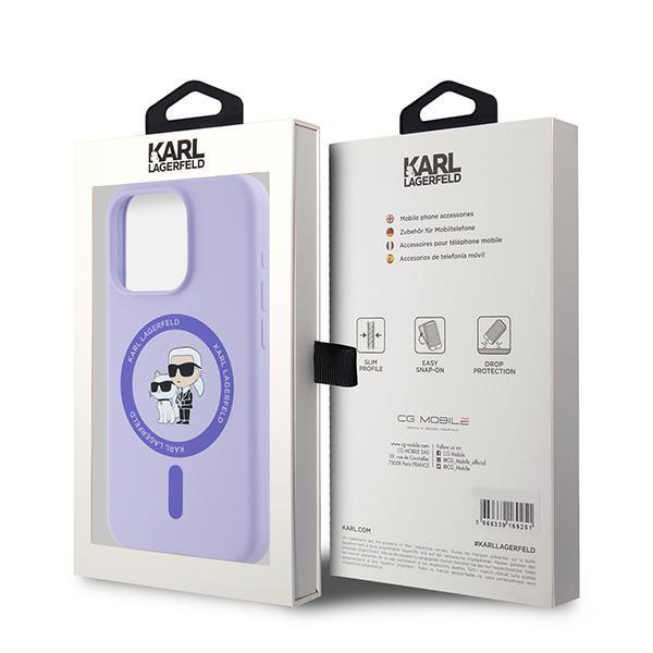 Karl Lagerfeld KLHMP15LSCMKCRHU iPhone 15 Pro 6.1" purple/purple hardcase Silicone Karl&Choupette Heads Ring MagSafe