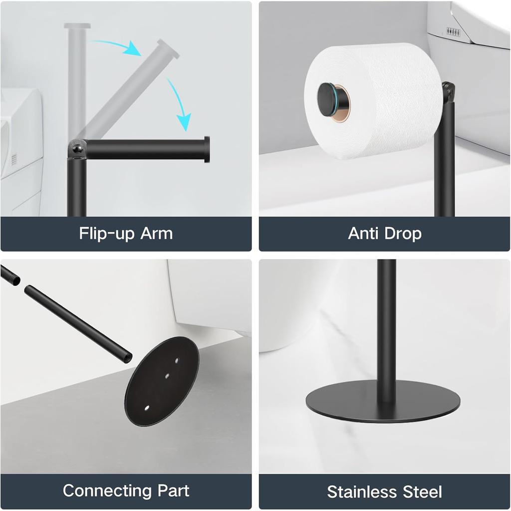 Держатель для туалетной бумаги с утяжеленным основанием, держатель для туалетной бумаги из нержавеющей стали, напольный органайзер для хранения бумаги для ванной комнаты