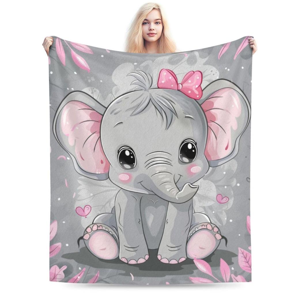 Elephant Blanket Gifts for Women Girls Super Soft Cozy Elephant Throw Blanket Warm Fuzzy Plush Fleece Bedding Decor Blanket