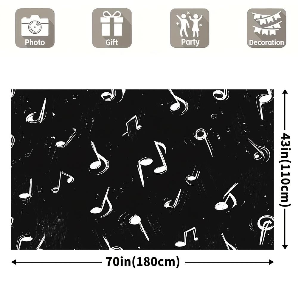 1 piece of Bobo-style music note background fabric, made of polyester, suitable for wedding and general decoration purposes