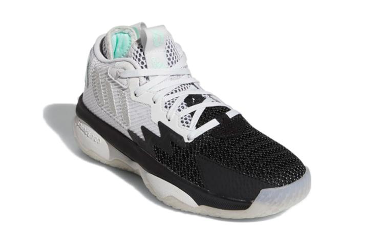 Детские кроссовки adidas Dame 8 Серый Даш (GS) Dash Grey/Grey One/Прозрачный мятный