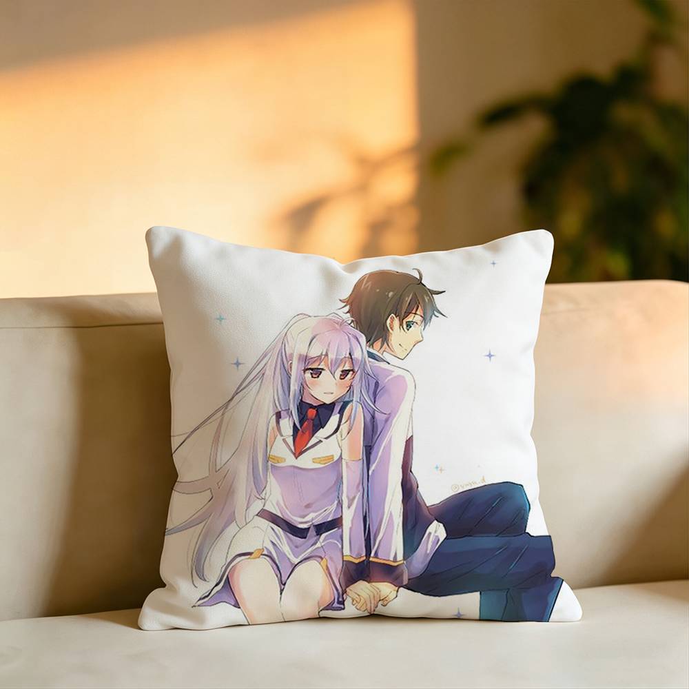 Hot Anime PPlastic MMemories Pillow Case Square DoubleSided Sofa Cushion Cover Bedroom Bedside Pillow