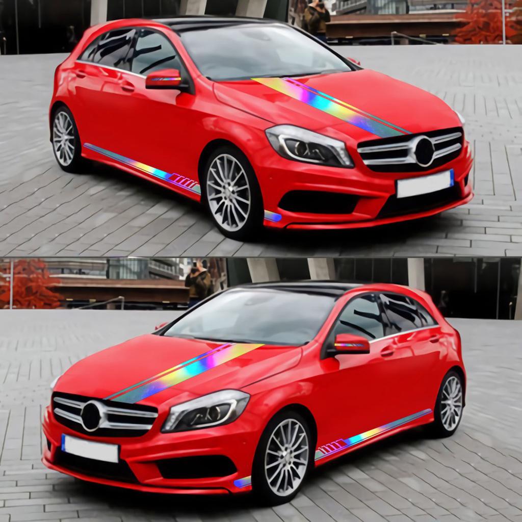 Reflective Stripe Car Side Sticker Racing Sports Decals Cool Car Decorations