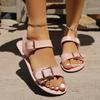 Модные Легкие Дышащие Сандалии Большого Размера Летние Новые С Круглым Носком На Плоской Подошве Удобные Повседневные Сандалии для Женщин