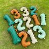 Matte Finish Dinosaur Theme Balloons Number Shape Birthday Party Balloons  For 1-3 Year Olds