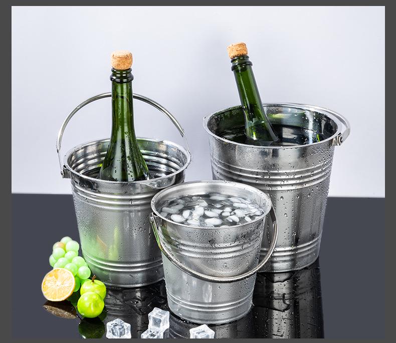 Thickened Stainless Steel Ice Bucket for Bars - Ideal for Champagne, Beer, and Wine.