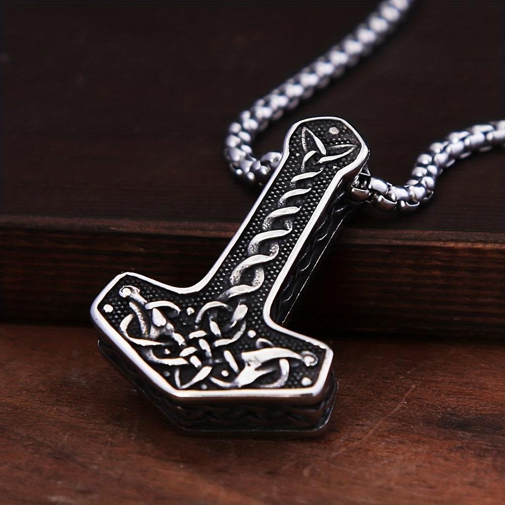 Скандинавский винтажный молот Тора, мужской кулон, ожерелье с кельтским узлом викингов, защитное ювелирное изделие, подарочные аксессуары