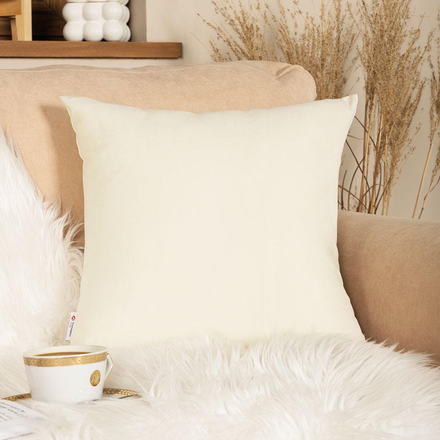 Milas Velvet Pillowcase Dark Cream Smooth 40X40