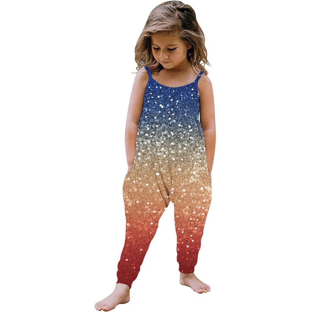 Toddler Kids Baby Girls Sleeveless Summer Romper Jumpsuit Playsuit Clothes