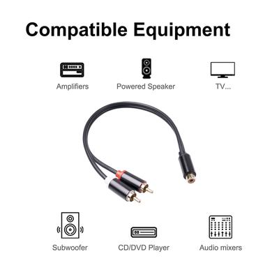 RCA Y-адаптер 1 RCA Female на 2 RCA Male Y-разветвитель цифровой стереокабель для сабвуфера домашнего кинотеатра с позолотой