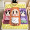 1 шт. Himouto! Фланелевое одеяло с принтом Умару-тян, Высококачественное, Для всех сезонов, Декор для дома, Тепло и уют, Идеально для рождественских подарков