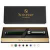 Scriber Green Rollerball Very Dark British Racing Green Luxury Chrome Schmidt Ink Best Rollerball Pen Gift Set for Men Executive For a Great Pen