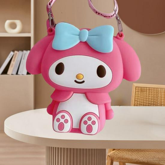 Милая Силиконовая Сумка-Кроссбоди Kuromi и My Melody - Модный Детский Кошелек для Монет и Женская Сумка для Хранения