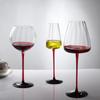 Ensushou H28 Striped Red Stem Red Wine Glasses