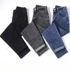 2024 Autumn Women Jeans Pants Female Warm Elastic Basic High Waist Trousers Black Long Pants 5XL