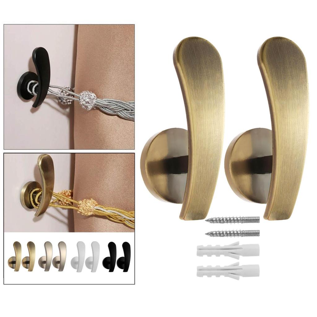 2Pcs Elegant Curtain Holdbacks Drapery Tieback Hooks for Home Decor