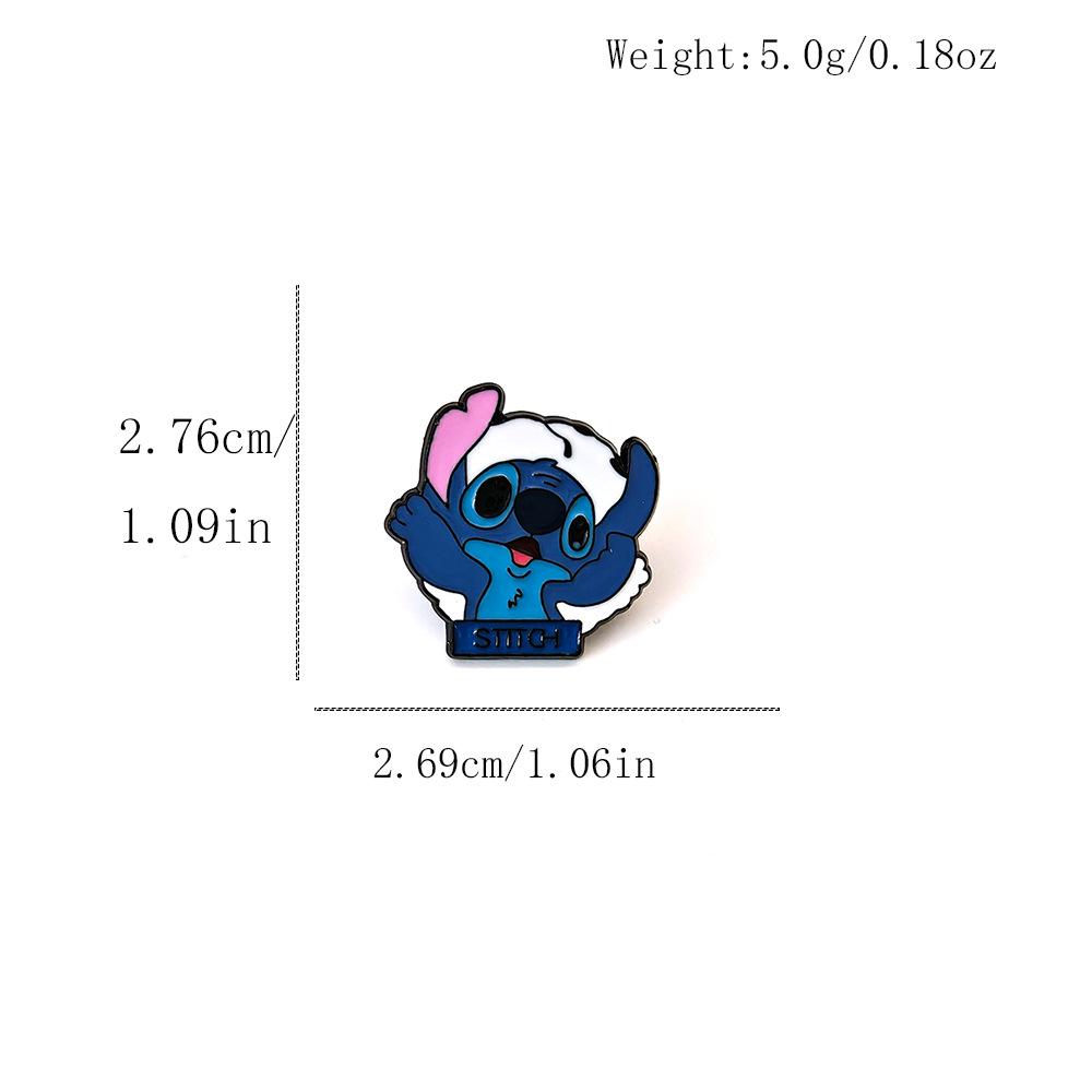Stitch Cartoon Brooch - Lilo & Stitch Metal Badge Accessories for Clothes and Bags