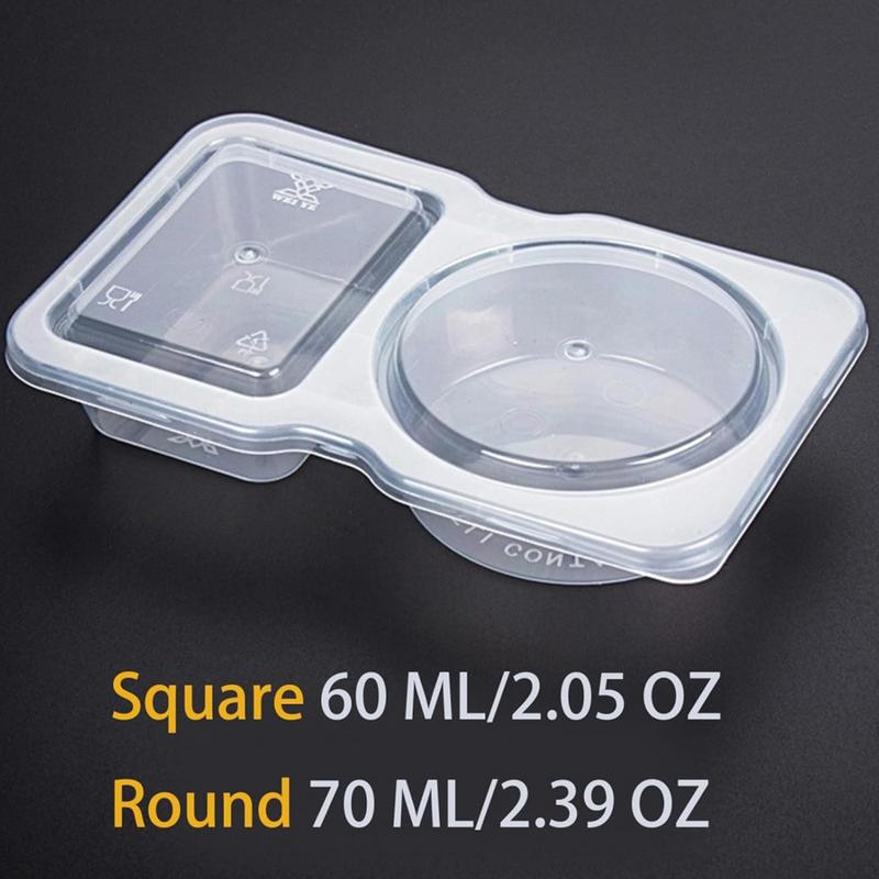 30pcs Small Snack CupsDouble Compartment Snack Containers with Lids Leakproof Condiment Storage Clear Portable Snack Containers