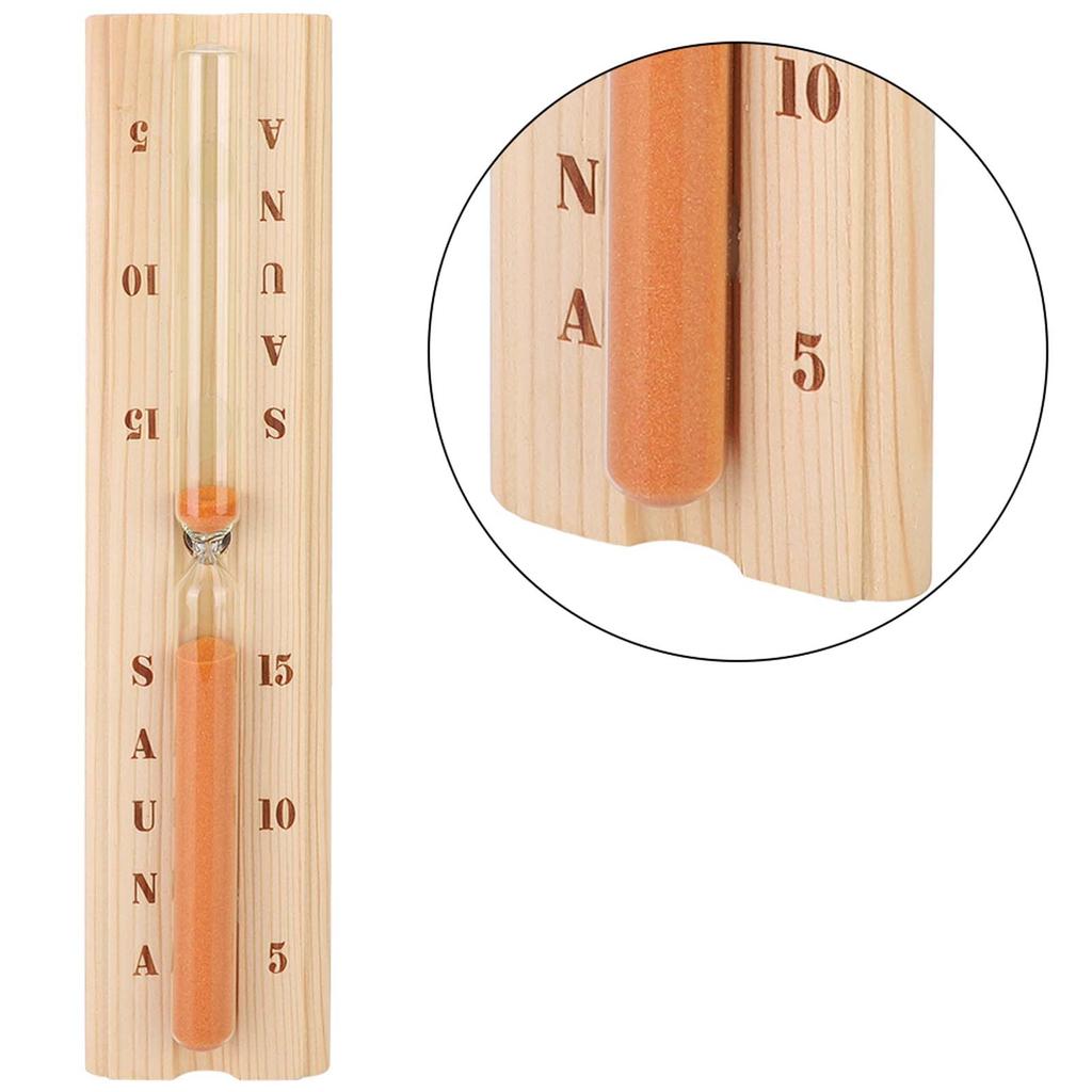 Pine Sauna Hourglass Clock Accurate Heat Resistant Wooden Sand Timer for Spa Bath