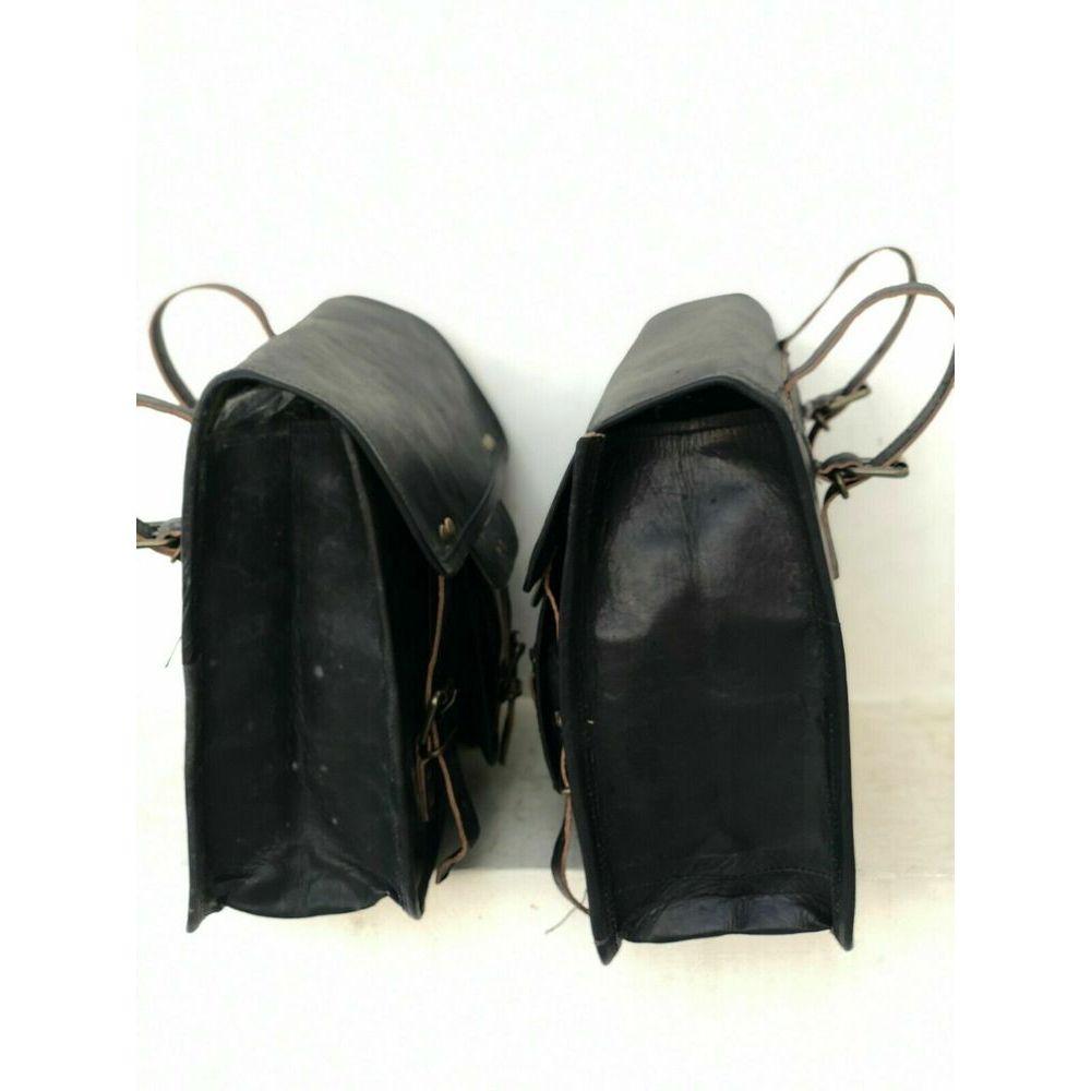 Bags 2 Saddlebag Luggage Bag Bag For Biker's Black Leather Motorcycle Saddle