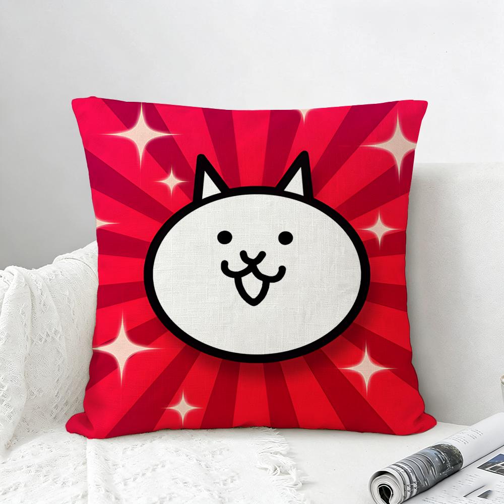 Игра The Battle Cats Наволочка из натурального льна Набор наволочек Универсальный Декор для Дивана Спальни Стула