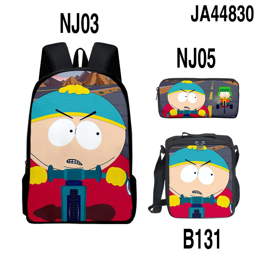 Trendy Popular Novelty SOUTH PARK 3D Printed 3pcs/Set Student School Bags Laptop Daypack Backpack Lunch bag Pencil Case