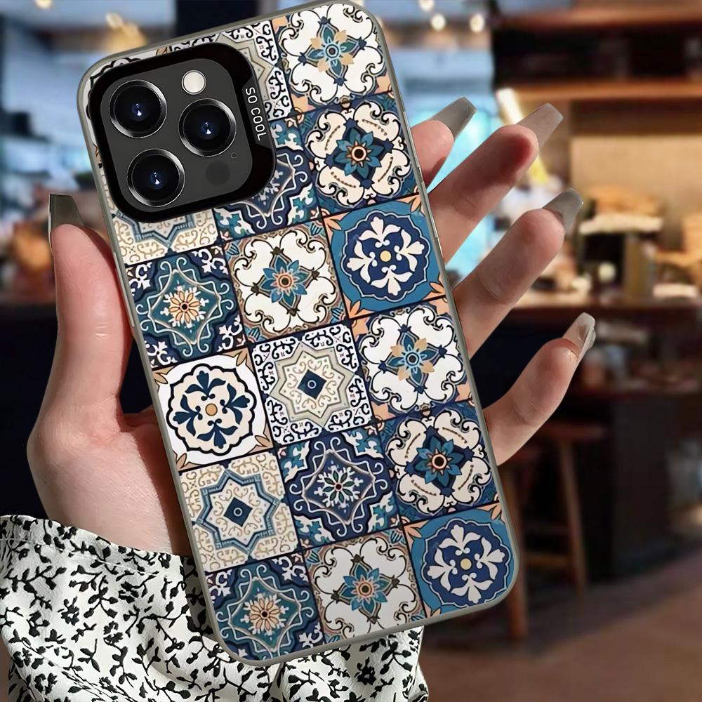 Персонализированный чехол для телефона с принтом-пэчворком, подходит для iPhone 17 16 15 14 13 12 11 Pro/Max/Plus, противоударный и защищающий от падений