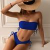 European & American Sexy Bandeau Split Swimsuit - Women's Drawstring Bikini Fashion