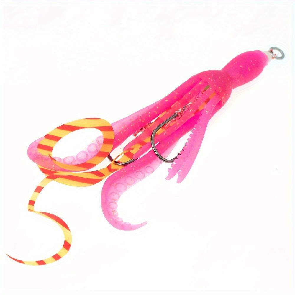 5 шт. светящихся в темноте мягких приманок в виде осьминога с крючками BBK Iron Plate - цветные силиконовые приманки для ловли кальмаров для ночной рыбалки