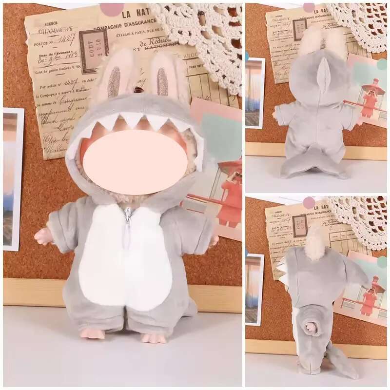 1517Cm Plush Doll Clothes For Labubu Doll'S Clothes Dinosaur Animal Suit Black Suit Rose Crown Outfit Accessories Doll Clothing