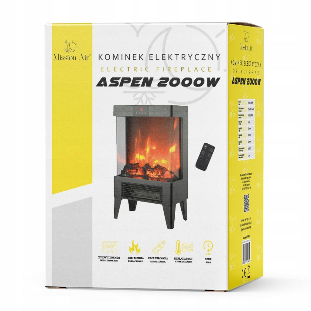 Aspen 2000W Electric Fireplace
