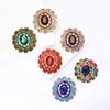 African Alloy Rhinestones Large Glass Brooch Vintage Versatile Ladies Suit Coat Corsage Accessories Pin