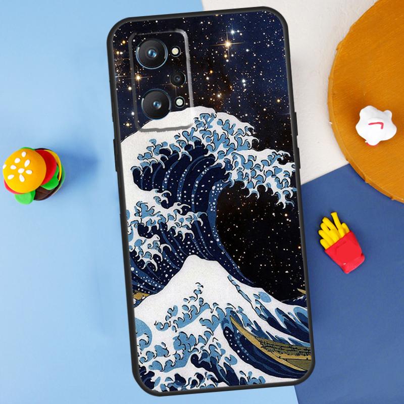 Японское искусство волн Для Realme GT7 Pro GT 6T 6 5 C67 C61 C55 C53 C51 C21Y C25S C75 10 11 12 13 14 Pro Plus Чехол