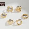 6Pcs/Set Silver Color Geometric Irregular Open Rings Set for Women Personality Metal Hollow Circular Rings Trendy Jewelry Gifts