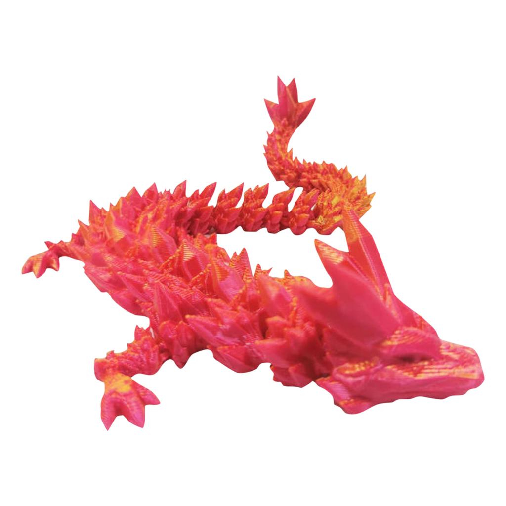 3D-печатные фигурки драконов с подвижными суставами, 3D-печатные хрустальные игрушки-драконы, фигурки животных, домашний декор на день рождения, (A-Flame Orange, 11 дюймов)