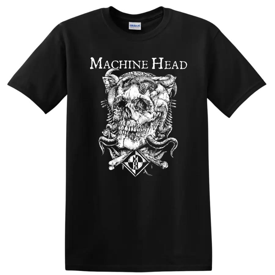 Machine Head Skull T Shirt Heavy Metal Graphic Tee w/ Demonic Art