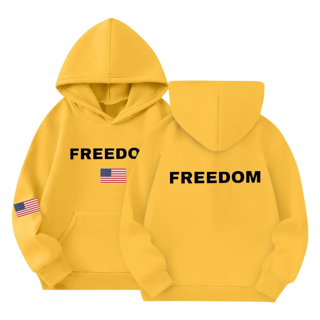 Children's Fashion Hooded Long Sleeved Printed Casual Pullover Sweatshirt Top