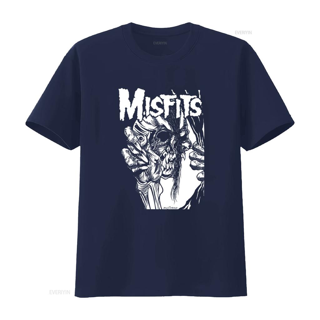 Misfits Pushead Eyeball Black and White T Shirt Mens Licensed Rock N Roll Music Retro Design vintage Washed Comfortable Stylish