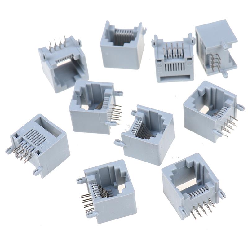 10 шт./лот Rj45 8P8C компьютерный интернет сетевой разъем Pcb Jack