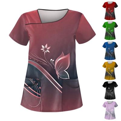 Женский модный комбинезон с короткими рукавами с градиентным принтом и топами с карманами