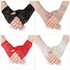 Fashion Women Spring And Summer Dance Lace Gloves Sunscreen Short Gloves Fingerless Driving Gloves Half Finger Mittens