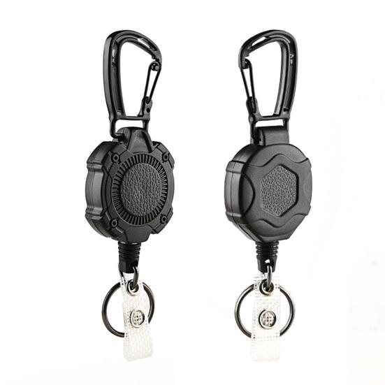 Keychain Ring Portable Stretchable Thickened Carabiner Telescopic Wire Rope Buckle Carabiner Mountaineering Use