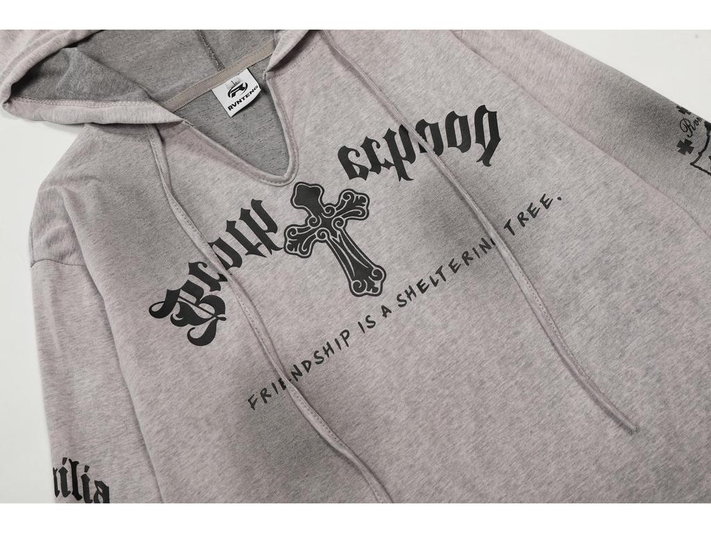 Women's 2026 Spring Retro Gothic Sheer Hooded Long Sleeve Cover-Up Shirt