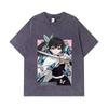 275 GSM Washed T-shirts 100% Cotton Demon Slayer V98 Kanao Print Unisex Heavy Cotton T Shirt