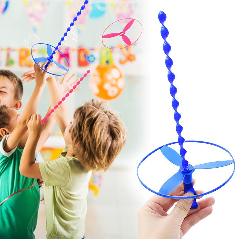 20 шт. Вращающаяся игрушка летающая тарелка, красочная стрекоза, вертолет с ручным приводом, дисковые игрушки, детские сувениры для вечеринки по случаю дня рождения, подарки для гостей