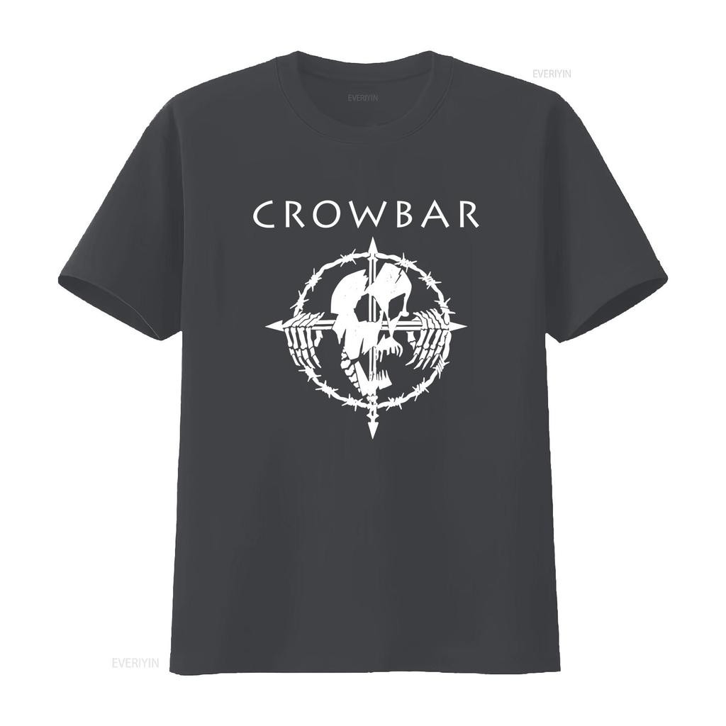 Винтажная черная хлопковая футболка группы Crowbar 90-х с дизайном Череп и кости Шипы Все размеры в наличии Винтажная стираная Повседневная